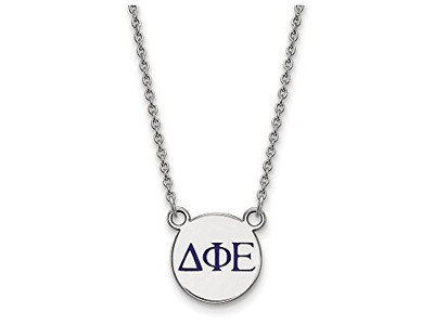 LogoArt SS027DPH-18 Delta Phi Epsilon Extra Small Enameled Pendant w/Chain 18 Inch Chain.