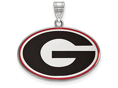 LogoArt SS032UGA Georgia Large (3/4 Inch) Enamel Pendant (Sterling Silver)