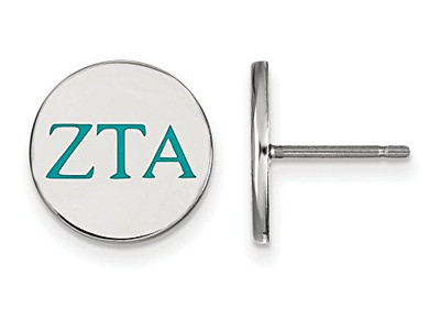 Sororities SS032ZTA Sterling Silver LogoArt Zeta Tau Alpha Enameled Post Earringss