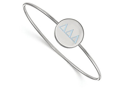 LogoArt SS023DDD-7 Sterling Silver LogoArt Delta Delta Delta Enameled Slip-on Bangle