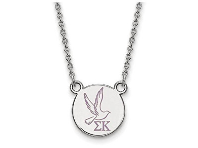 Sororities SS044SKP-18 Sterling Silver LogoArt Sigma Kappa XS Enl Pend w/Necklace