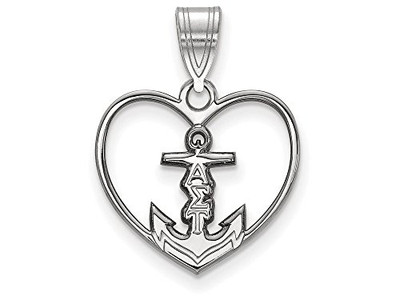 LogoArt SS040ALS Sterling Silver Alpha Sigma Tau Heart Pendant Chain Included