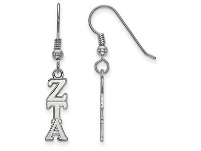 Sororities SS026ZTA Sterling Silver LogoArt Zeta Tau Alpha Small Dangle Earringss