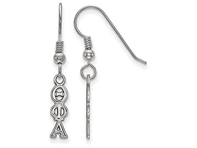 LogoArt SS026TPA Sterling Silver LogoArt Theta Phi Alpha Small Dangle Earringss