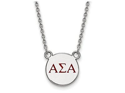 LogoArt SS027ASI-18 Alpha Sigma Alpha Extra Small Enameled Pendant w/Chain 18 Inch Chain.