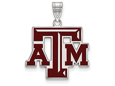 LogoArt SS026TAM Sterling Silver LogoArt Texas A&M University Large Enamel Pendant