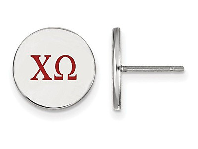 LogoArt SS032CHO Sterling Silver LogoArt Chi Omega Enameled Post Earringss
