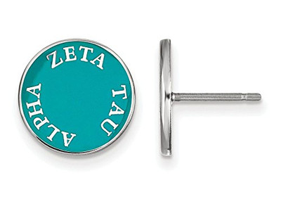Sororities SS019ZTA Sterling Silver LogoArt Zeta Tau Alpha Enameled Post Earringss