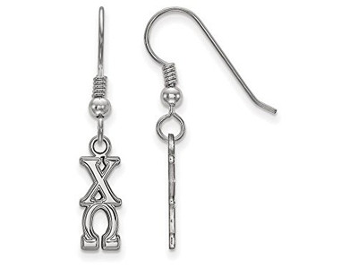 Sororities SS026CHO Sterling Silver LogoArt Chi Omega Small Dangle Earringss