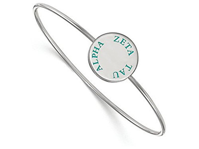 LogoArt SS021ZTA-7 Sterling Silver Zeta Tau Alpha Enameled Slip-on Bangle.