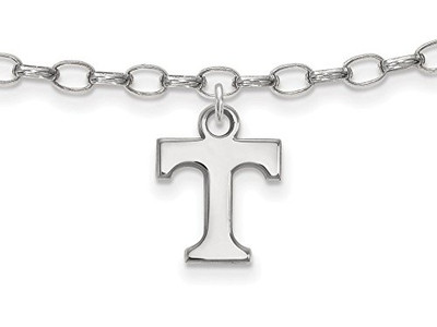 LogoArt SS030UTN Sterling Silver LogoArt University of Tennessee Anklet