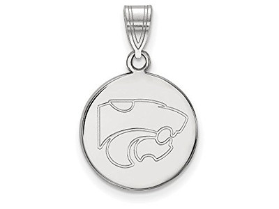 LogoArt SS039KSU Sterling Silver LogoArt Kansas State University Medium Disc Pendant