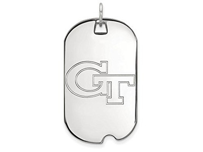 LogoArt SS022GT Sterling Silver LogoArt Georgia Institute of Technology Large Dog Tag