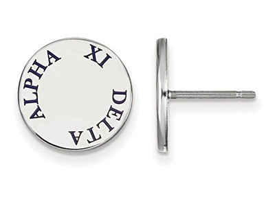 LogoArt SS020AXD Sterling Silver LogoArt Alpha Xi Delta Enameled Post Earringss
