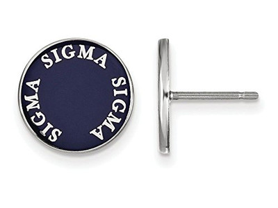 LogoArt SS019SSS Sterling Silver LogoArt Sigma Sigma Sigma Enameled Post Earringss