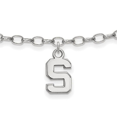 LogoArt SS030MIS Michigan State Anklet (Sterling Silver).