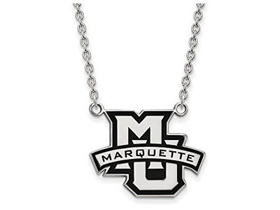 LogoArt SS030MAR-18 Marquette Large (3/4 Inch) Enamel Pendant w/Necklac (Sterling Sliver).