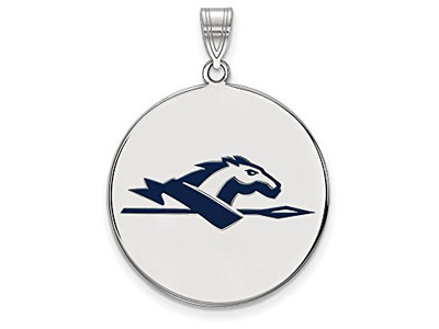 LogoArt SS021LOC Sterling Silver Longwood University Xlarge Enamel Disc Pendant w/Chain.