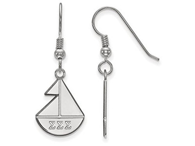 LogoArt SS037SSS Sterling Silver Sigma Sigma Sigma Medium Dangle Earrings