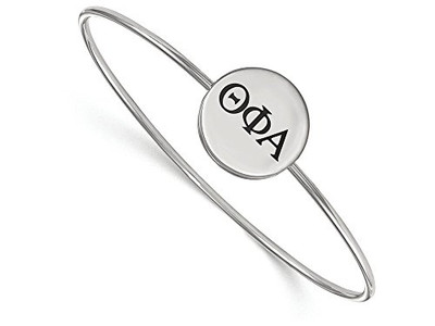 LogoArt SS025TPA-7 Sterling Silver Theta Phi Alpha Enameled Slip-on Bangle.