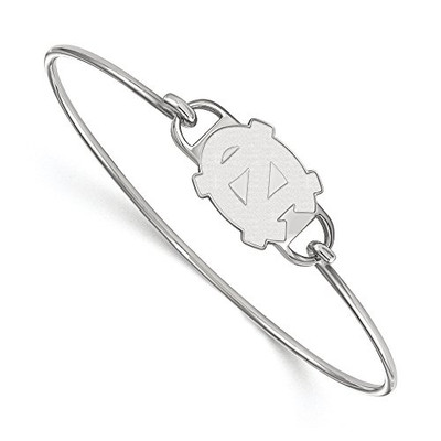LogoArt SS019UNC-7 Sterling Silver University Of North Carolina Small Ctr Wire Bangle.