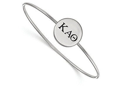 LogoArt SS025KAT-7 Sterling Silver LogoArt Kappa Alpha Theta Enameled Slip-on Bangle