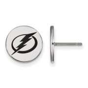 LogoArt SS038LIG Tampa Bay Lightning Small (1/2 Inch) Enamel Disc Earrings (Sterling Sliver)