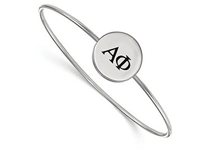 LogoArt SS025APH-7 Sterling Silver Alpha Phi Enameled Slip-on Bangle.