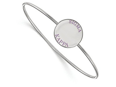 LogoArt SS021SKP-7 Sterling Silver LogoArt Sigma Kappa Enameled Slip-on Bangle