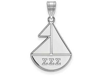 LogoArt SS036SSS Sterling Silver Sigma Sigma Sigma Medium Pendant Chain Included
