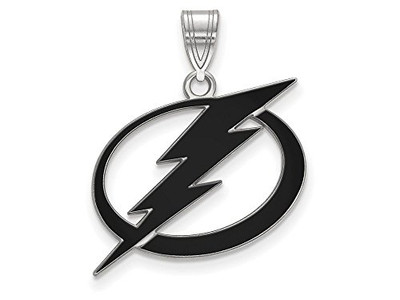LogoArt SS029LIG Tampa Bay Ligtning Large (3/4 Inch) Enamel Pendant (Sterling Silver).