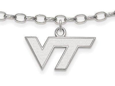 LogoArt SS024VTE Sterling Silver LogoArt Virginia Tech Anklet