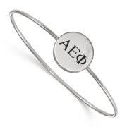 LogoArt SS025AEP-7 Sterling Silver Alpha Epsilon Phi Enameled Slip-on Bangle.