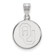 LogoArt SS036UOK Oklahoma Medium (5/8 Inch) Disc Pendant (Sterling Sliver)