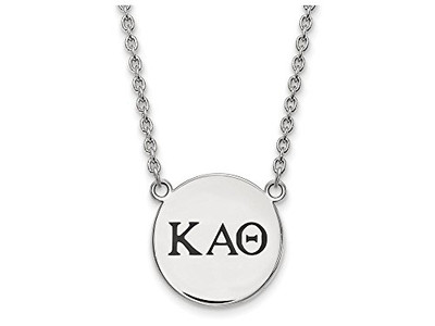 LogoArt SS017KAT-18 Sterling Silver LogoArt Kappa Alpha Theta Small Enl Pend w/Necklace