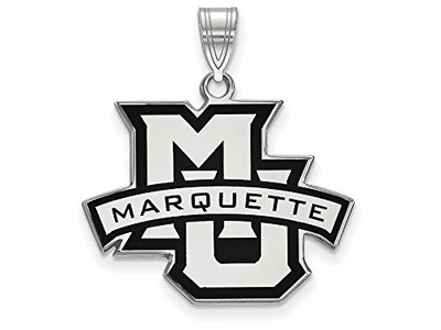 LogoArt SS011MAR Sterling Silver LogoArt Marquette University Large Enamel Pendant