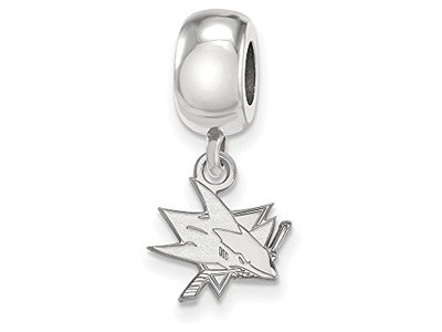 LogoArt SS018SHA San Jose Sharks Bead Charm Extra Small (3/8 Inch) Dangle (Sterling Silver).