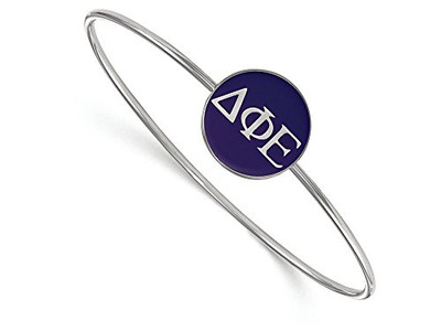 LogoArt SS024DPH-7 Sterling Silver LogoArt Delta Phi Epsilon Enameled Slip-on Bangle