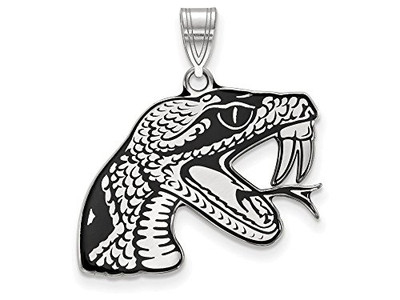 LogoArt SS017FAM Sterling Silver Florida Aandm University Large Enamel Pendant w/Chain.