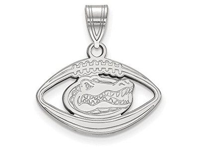 LogoArt SS018UFL Sterling Silver LogoArt University of Florida Pendant in Football