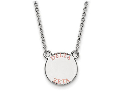 LogoArt SS014DZ-18 Delta Zeta Extra Small Enameled Pendant w/Chain 18 Inch Chain.