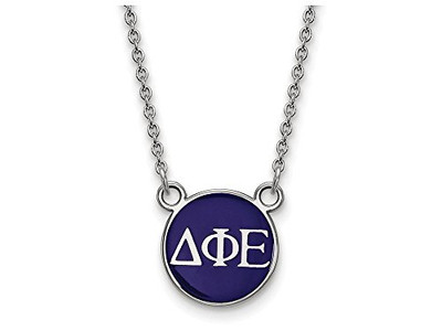 LogoArt SS029DPH-18 Delta Phi Epsilon Extra Small Enameled Pendant w/Chain 18 Inch Chain.