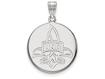 LogoArt SS018UNO Sterling Silver LogoArt University of New Orleans Large Disc Pendant