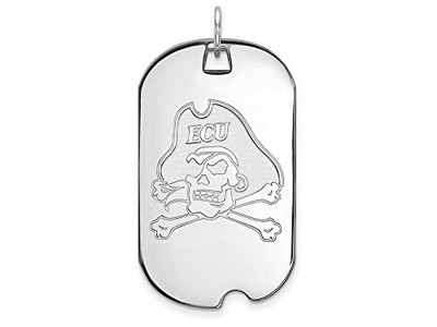 LogoArt SS024ECU Sterling Silver LogoArt East Carolina University Large Dog Tag