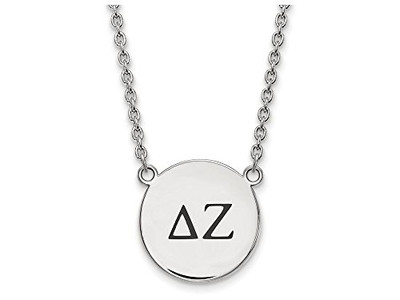 LogoArt SS017DZ-18 Sterling Silver LogoArt Delta Zeta Small Enl Pend w/Necklace