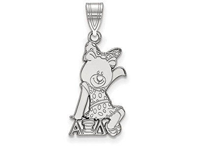 LogoArt SS036AXD Sterling Silver Alpha Xi Delta Medium Pendant Chain Included
