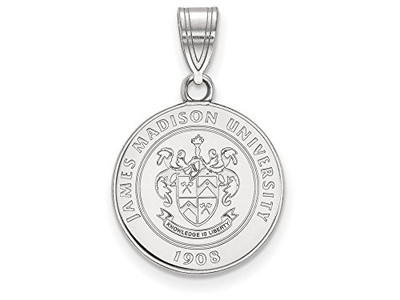 LogoArt SS014JMU Sterling Silver LogoArt James Madison University Medium Crest Pendant