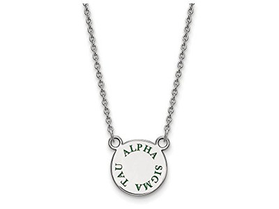 LogoArt SS014ALS-18 Alpha Sigma Tau Extra Small Enameled Pendant w/Chain 18 Inch Chain.