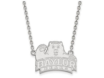 LogoArt SS014BU-18 Baylor Large (3/4 Inch) Pendant w/ Necklace (Sterling Silver).