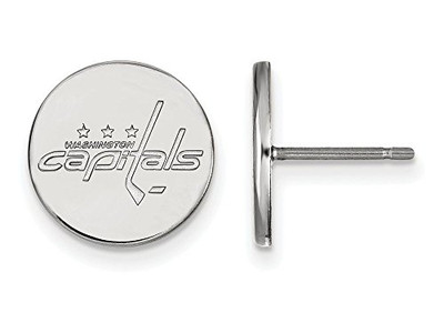 LogoArt SS018CAP Washington Capitals Small (1/2 Inch) Disc Earrings (Sterling Sliver).
